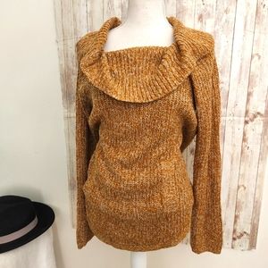SNAILS & CINNAMON THRED UP SWEATER COWL NECK FALL WEATHER FRONT POCKET LARGE LG